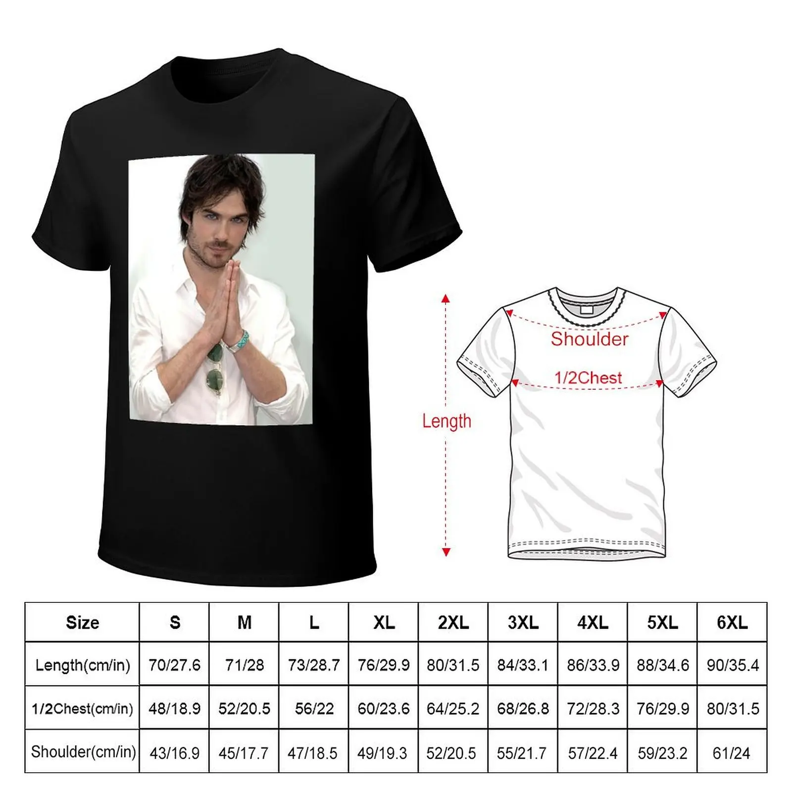 Ian Somerhalder Damon Salvatore T-Shirt Trendy Casual Short Sleeve Shirt