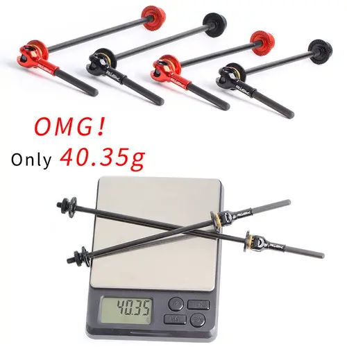 Imagen 2 del producto Palanca de liberación rápida para bicicleta RISK, aleación de aluminio ultraligera de fibra de carbono de 100/135mm para piezas de ciclismo de montaña y carretera