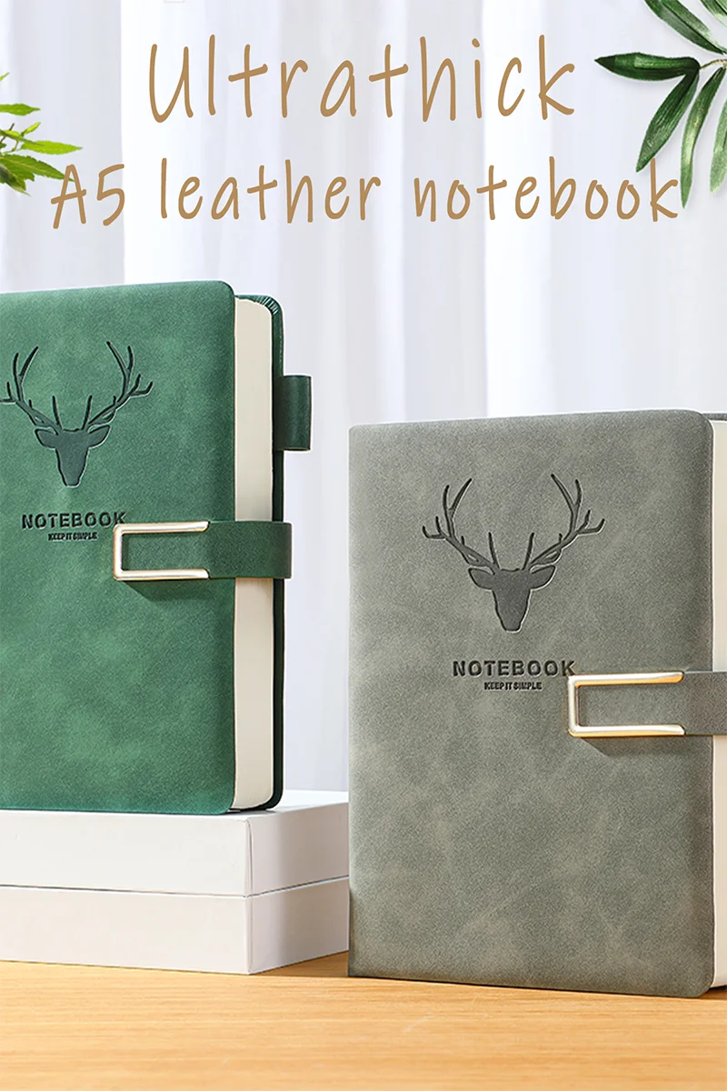 200 Seiten A5-Leder-Notizbuch mit Leder-Notizbuchhülle, personalisierter Softcover und Lesezeichen, perfekt für Unternehmen, Besprechungen – Detail 6