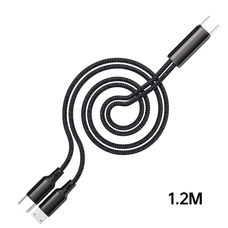 R91A สายชาร์จแบบพกพา Type C สายเคเบิลแยกพร้อม USB 5Pin และเอาต์พุต Type C