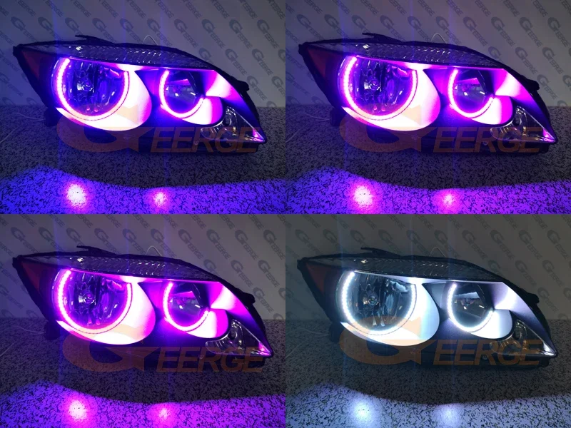 Para scion tc 2005 2006 2007 bluetooth app ultra brilhante multi-cor rgb led anjo olhos kit halo anéis