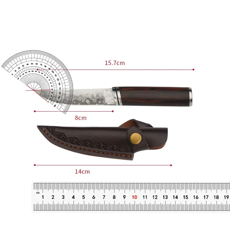 3 Inch Sharp Kitchen Knife Damascus Pattern 10Cr15MoV Stainless Steels High Hardness Knife Quality Carving Chef Knives