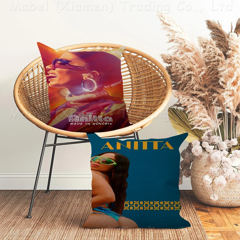 Brazilian Singer Anitta Maple Design Cushion Cover Happy Autumn Harvest Decor Holiday Decorati Pillow Cover