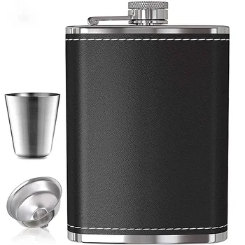 1Pc 8oz Portable Stainless Steel Hip Flask Flagon Whiskey Wine Pot Leather Cover Bottle Funnel Travel Tour Drinkware Wine Cup 1 1Pc 8oz Portable Stainless Steel Hip Flask Flagon Whiskey Wine Pot Leather Cover Bottle Funnel Travel Tour Drinkware Wine Cup 1