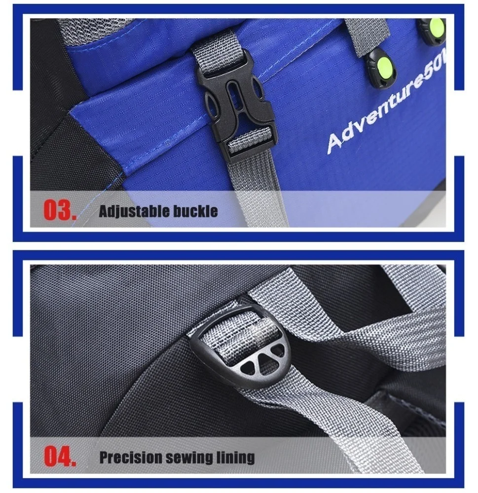 50l Wander-Trekking-Rucksack wasserfester Camping-Tages rucksack Rucksack Outdoor-Männer reisen Trekking-Kletter rucksack Free Knight – Detail 20