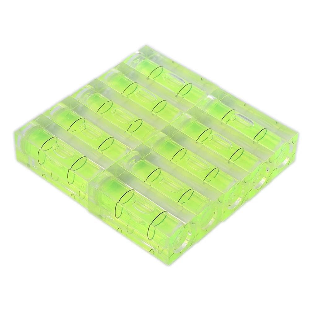 Hand Tools Level Gauge Small Leveller Measurement 10*10*29mm Acrylic+ABS Plastic Green Instrument Bubble Brand New