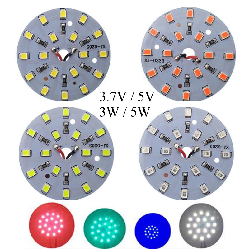 32mm 44mm OD 3.7V/5V 3W/5W 18650 Chip akumulator SMT SMD DIY okrągły czerwony zielony niebieski białe światło LED podstawa żarówka koralik świetlny