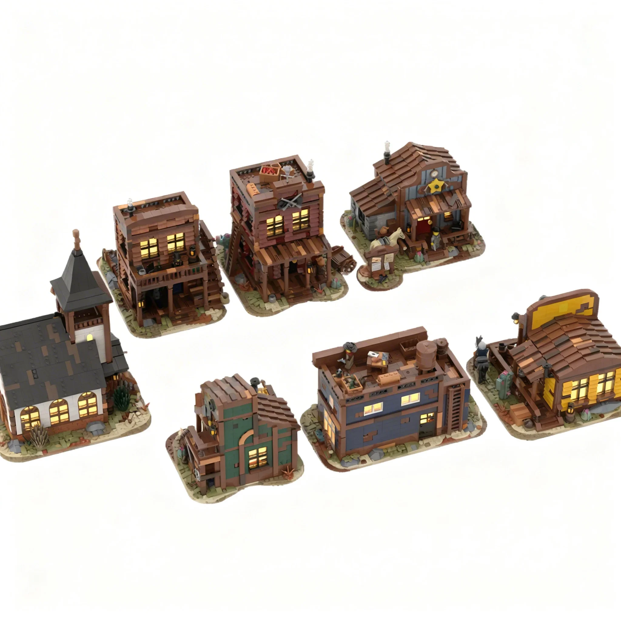 10056pcs MOC Western Town Model Building Blocks Architecture Toys Christmas Gift Education DIY Creative Brick Kids Idea Assemble