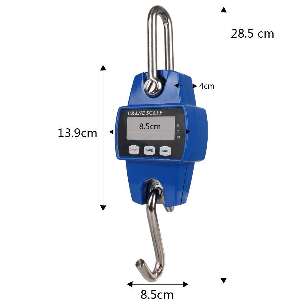 Heavy Duty Hanging Hook Scales Stainless Steel Electronic Digital Crane Scale Portable Weight 300kg