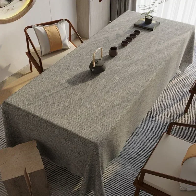 

Chinese classical cotton linen tablecloth fabric waterproof tea tablecloth solid color tablecl K6Y661