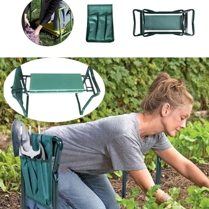 زهرة البستنة البراز حديقة راكع كرسي قابل للطي أدوات في الهواء الطلق راكع البراز منصات الركبة الوجه حقيبة التخزين الإسفنج المضادة للانزلاق