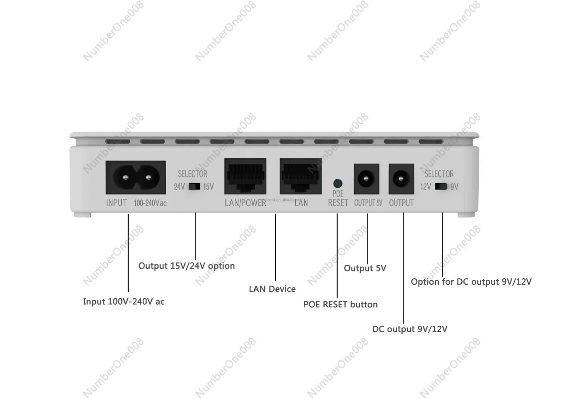 Mini UPS Output 5V 9V 12V Mini DC UPS POE DC Mini UPS for Wifi Router