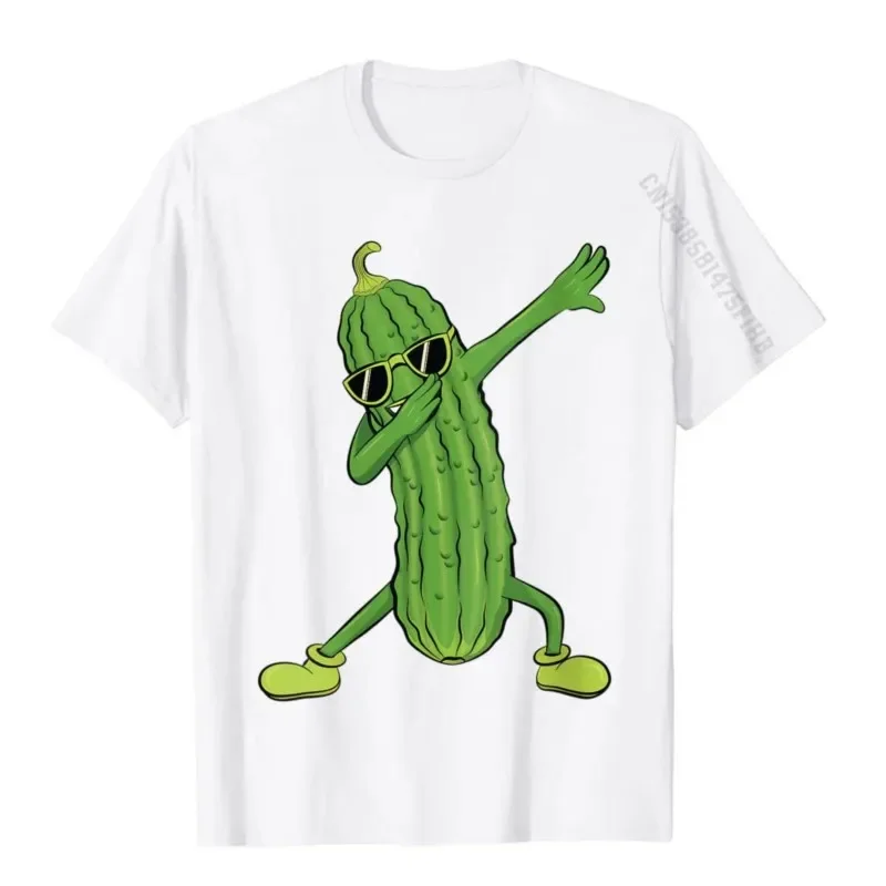 Ladies Pat Kimchi Dancing Cucumber Lover Funny Print T-shirt Fitness Skinny Camissa Top Shirt Plain Cotton Men