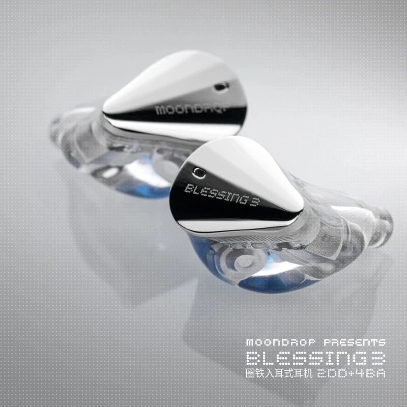 MOONDROP Blessing 3 Słuchawki douszne HIFI 2DD + 4BA Hybrydowe słuchawki douszne o potrójnym zasięgu i częstotliwości 0,78 mm Odłączany kabel