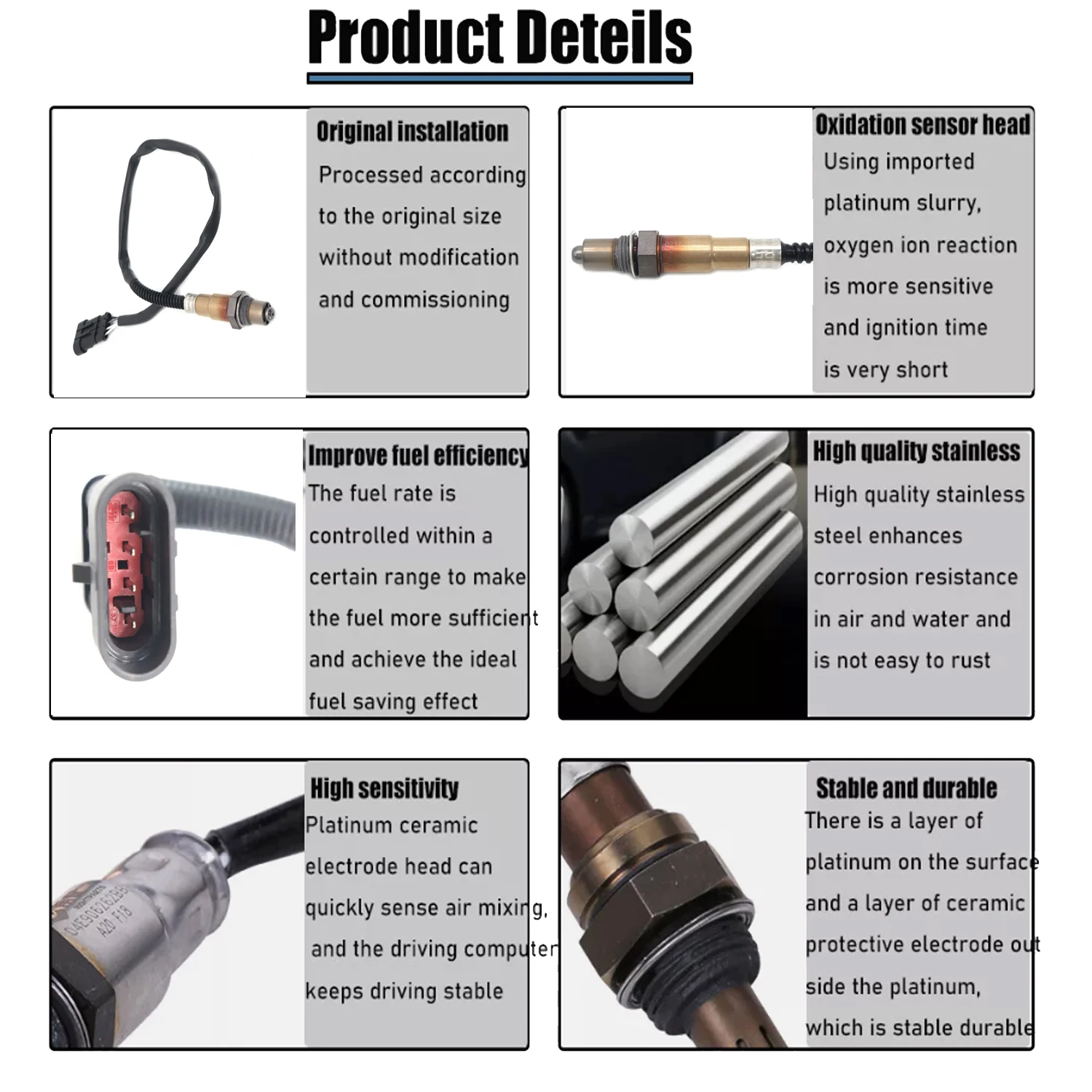 0258006376 New Front Oxygen O2 Sensor For ALFA ROMEO 147 156 1.6-2.0 T.SPARK FIAT DOBLO DUCATO PALIO SIENA STILO LANCIA 46762182