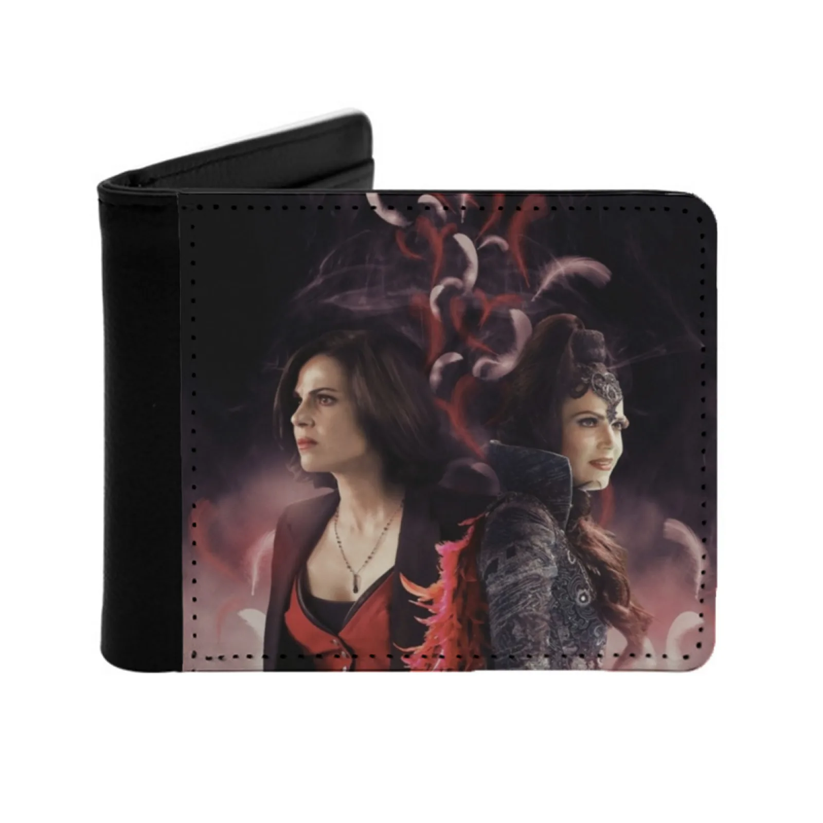 Regina Mills Evil Queen Personalized Men's Leather Wallet Card Money Bag Pu Leather Wallet Lana Parrilla Evil Regals Sq Oq Ouat