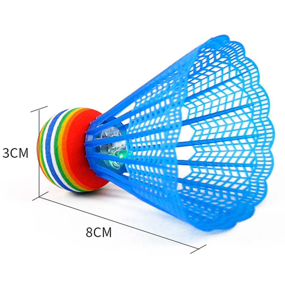 Volantes de bádminton de nailon con iluminación LED, suministros deportivos prácticos, accesorios de ejercicio para jugar a la escuela, 4 Uds.