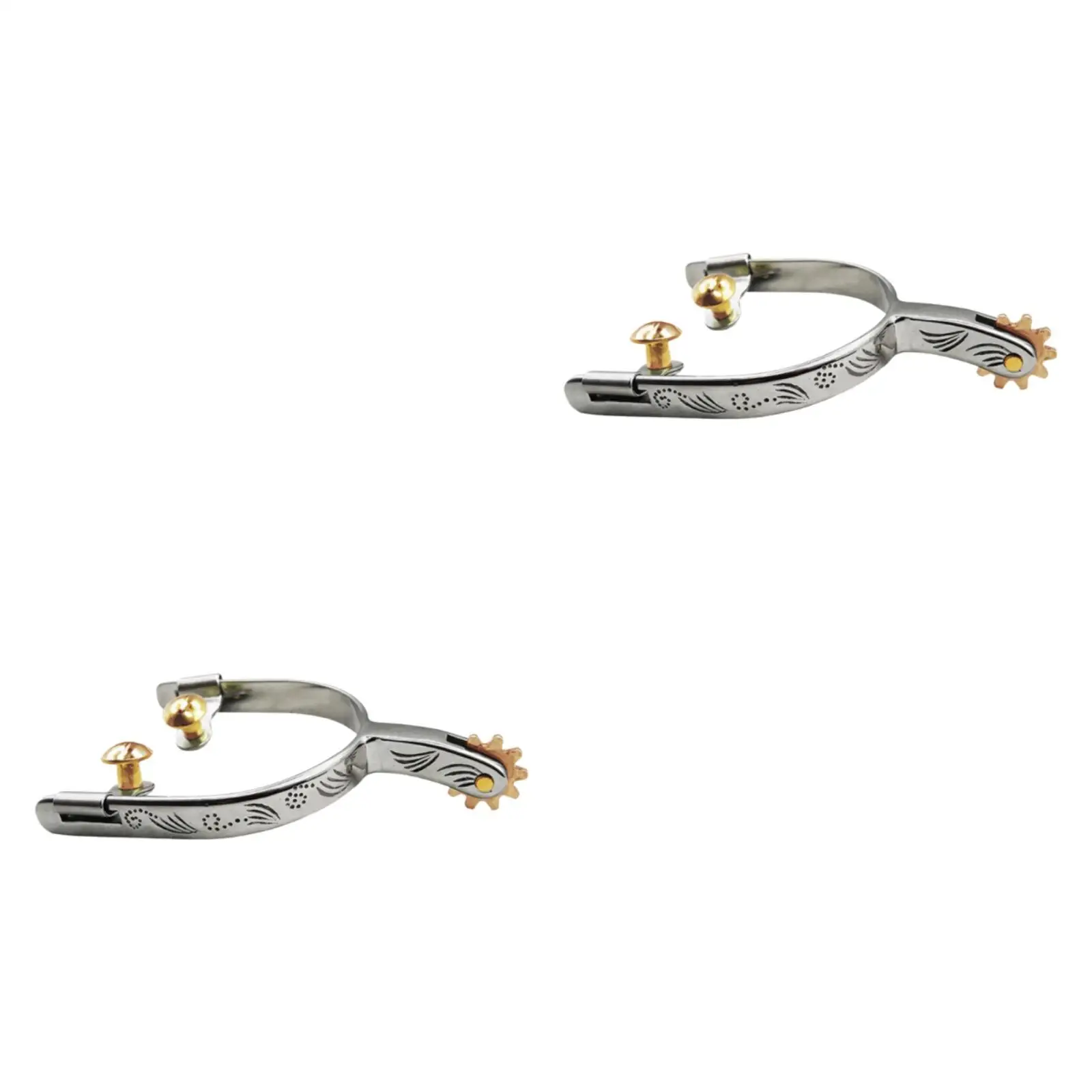 2 Pieces Western Horse Spur for Men Women Horse Boot Spur Decoration Stainless Steel Cowboy Spur for Equestrian Competition