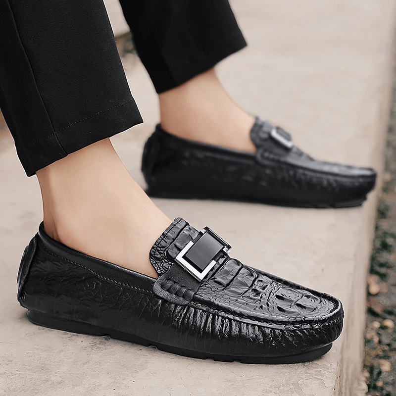 

2024 Men Driving Shoes Luxury Designer Genuine Leather Penny Loafers Men Casual Shoes Man Moccasins Hommes Slip On Men's Flats