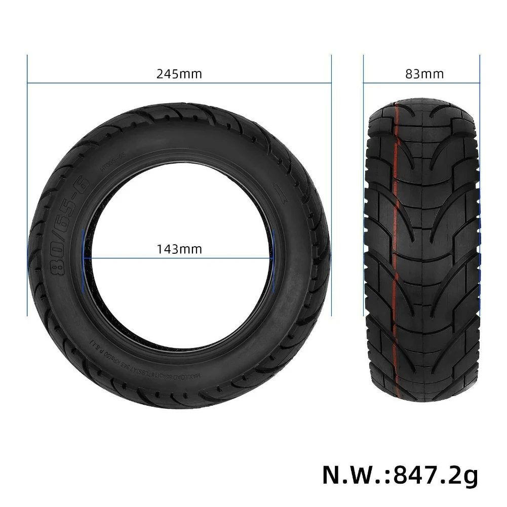 

Tubeless Vacuum Tire For Electric Scooters - 10-Inch 80/65-6.5 Anti-Slip Suitable For Road & Off-Road