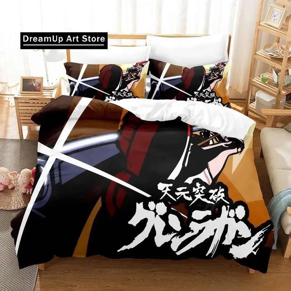 

Tengen Toppa Gurren Lagann Bedding Set Single Twin Full Queen King Size Bed Set Adult Kid Bedroom Duvetcover Sets 3D Print Anime
