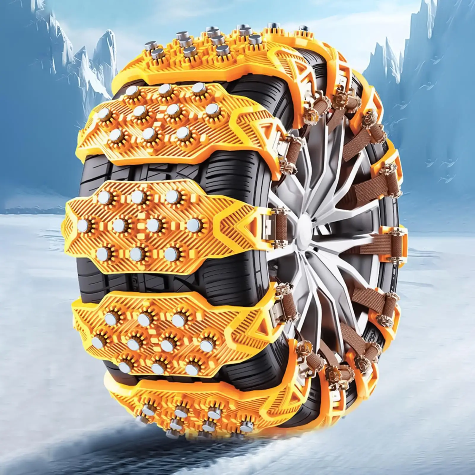 8pcs/set car tire snow chains Adjustable Tyre Traction Snow Tire Chains wear-resistant TPU emergency snow chains