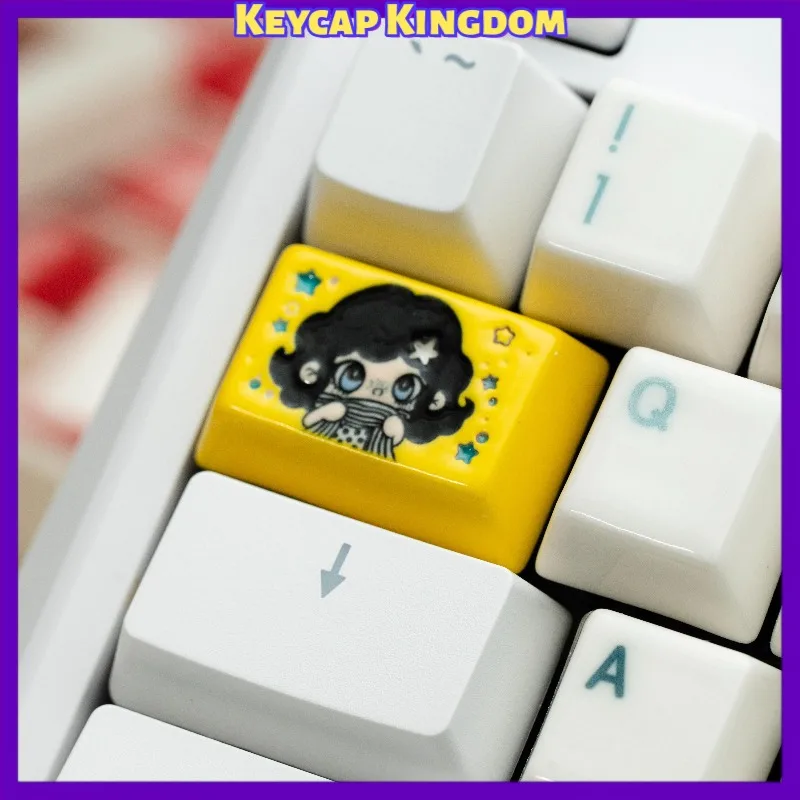 Original Design Ceramic Keycap High-Temperature Underglaze Color Ceramic Enamel Filling Handmade Artisan Keycaps Gift for Gamers