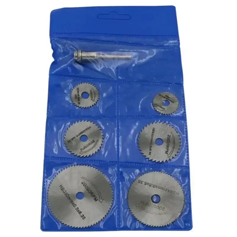 1Set/7pcs Mini Circular Saw Blade Hss Cutting Disc Rotating Drilling Tool Accessories For Wood Plastic And Aluminum