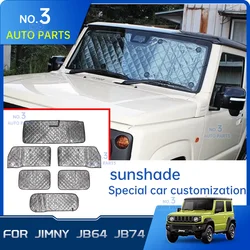 Windshield Sunshade Kit  For Suzuki Jimny JB64 Sierra JB74W 2019 2022 6 PCS Sunshade Car Sunshade Shade