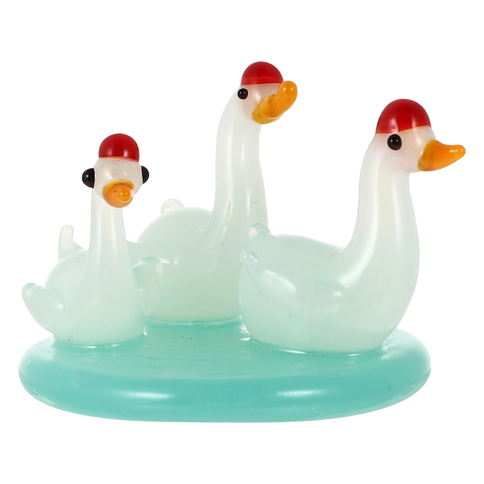 

Swan Decor Glass Craft Desktop Adornment Fine Workmanship Stable Flat Bottom Design Compact Size Indoor Decorative Piece