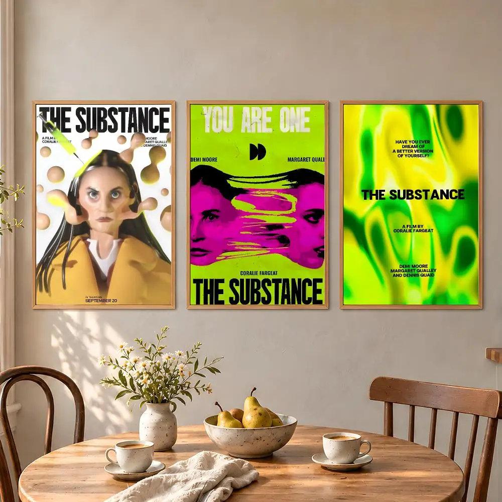 Movie The Substance Elisabeth Sue Serum Poster Aesthetic Wall Art Poster HD Waterproof PP Self Adhesive Bedroom Dorm Room Decor