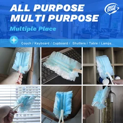 JINYUDOME 20Pcs Disposable Electrostatic Dust Cleaner Removal Dusters Household Home House Gap Cleaning Tool Duster With Handle