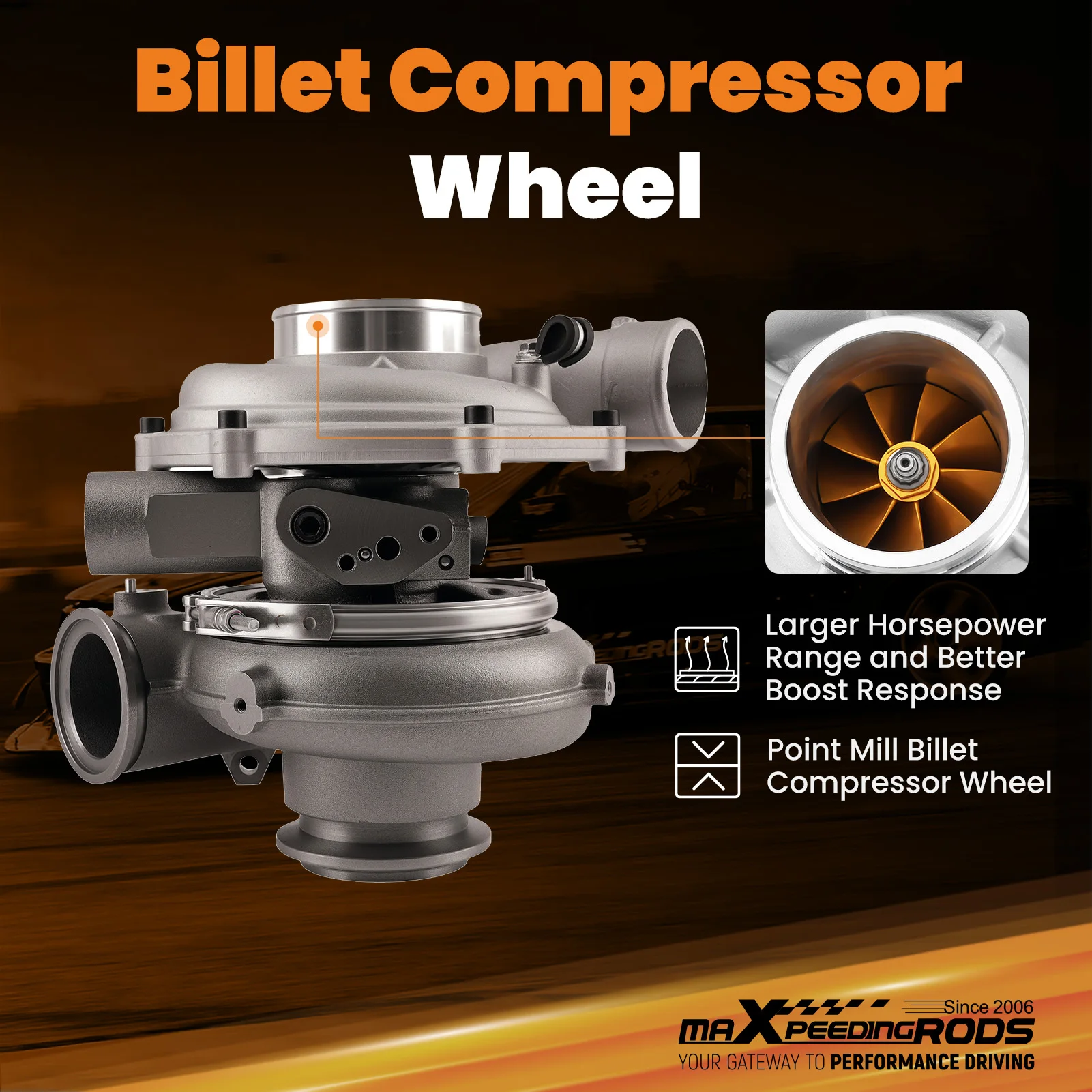 

Turbo Charger for Ford F250 F350 6.0L Powerstroke Super Duty 05-07 Billet Wheel