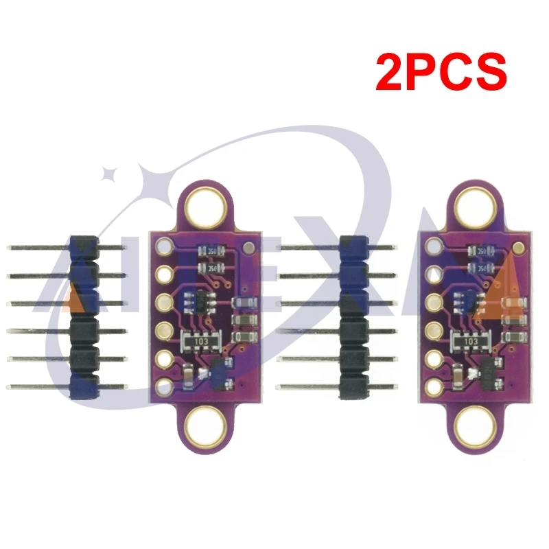 2PCS VL53L0X Time-of-Flight (ToF) Laser Ranging Sensor Breakout 940nm VL53L0X V2 Laser Distance Module I2C IIC