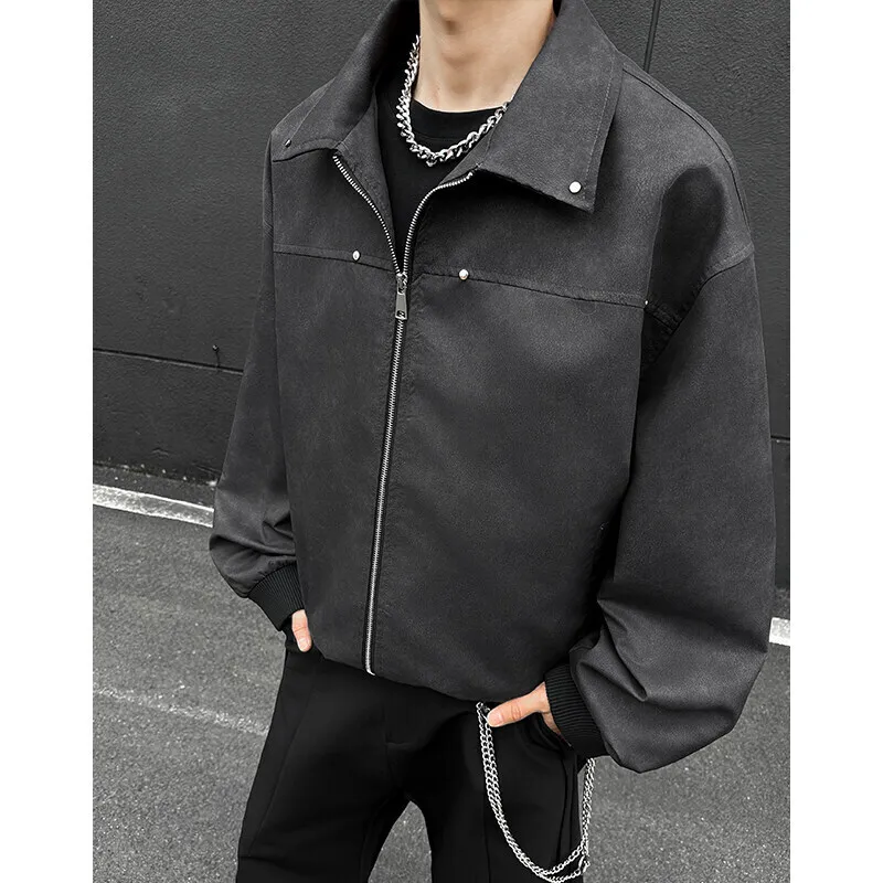 Spring Short Jacket Men Fashion Retro Tie Dye Jacket Men Streetwear Hip-hop Loose Bomber Jacket Mens Motorcycle Jackets Coat