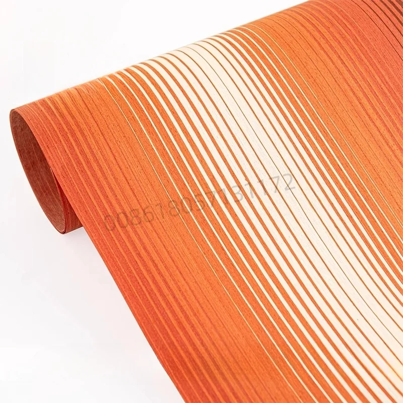 Reconstituted Engineered Wood Veneer Flame Gradient Pattern,Fleece Backing,1pc,for Hotel Furniture Home Decor,Orange White Black