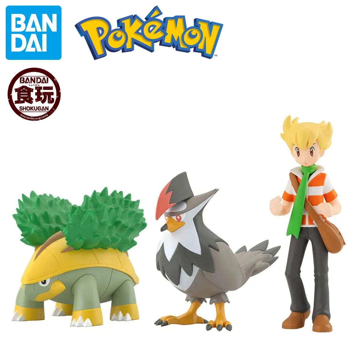 100%genuine Official Original Bandai Pokemon Scale World Barry Staraptor Grotle Anime Genuine Collectible Boxed Model Dolls