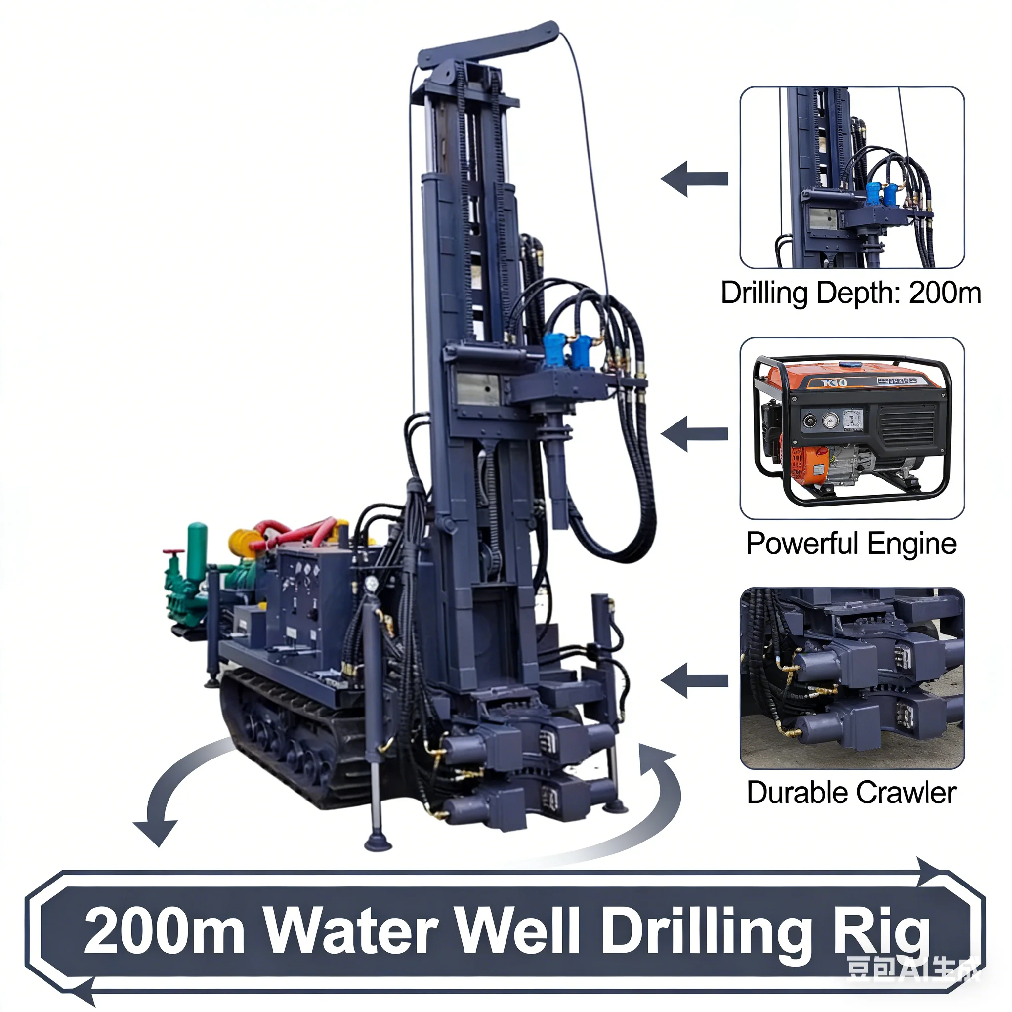 Customized 100M DIY Water Well Drilling Rig Well Drilling Machine Borehole Drilling Machine – Compact Core Drill Kit For Small F