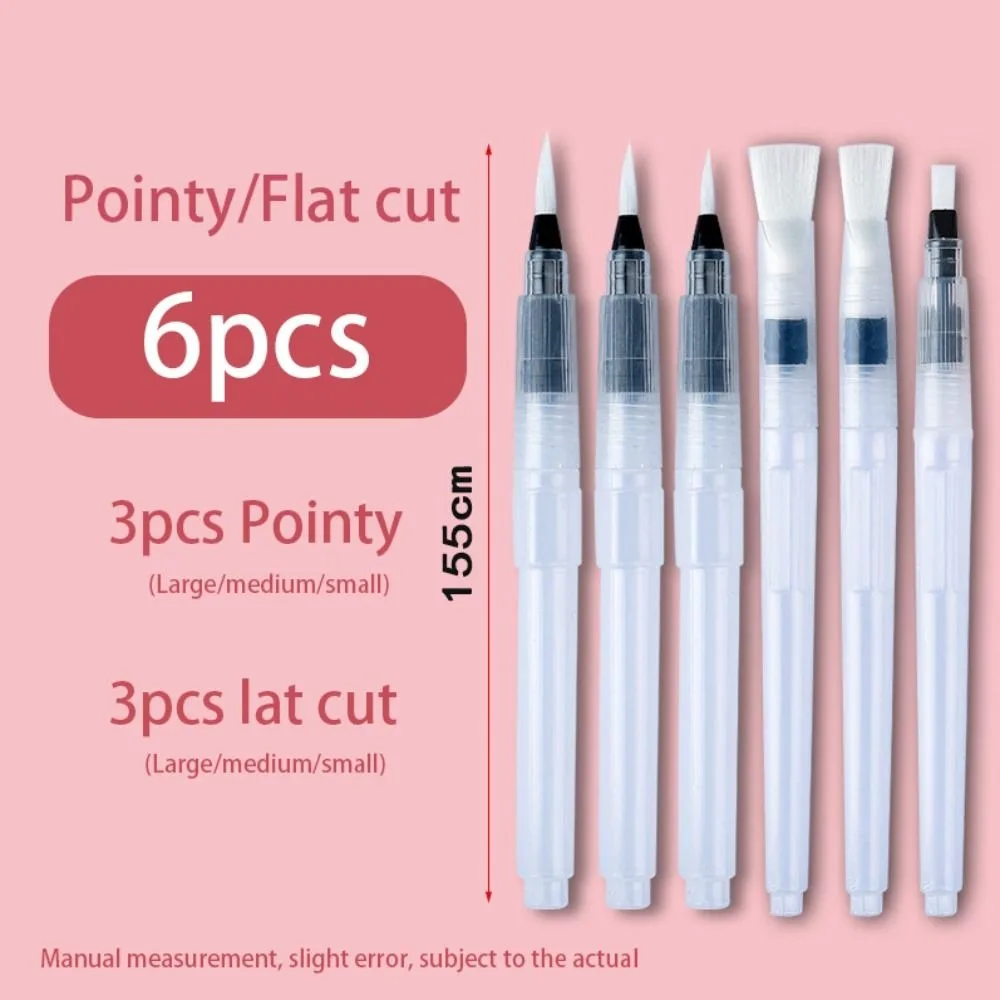 Easy To Use Refillable Paint Brush Water Pen Portable Watercolor Brush Set Soft Refillable Soft Watercolor Brush Ink Pen