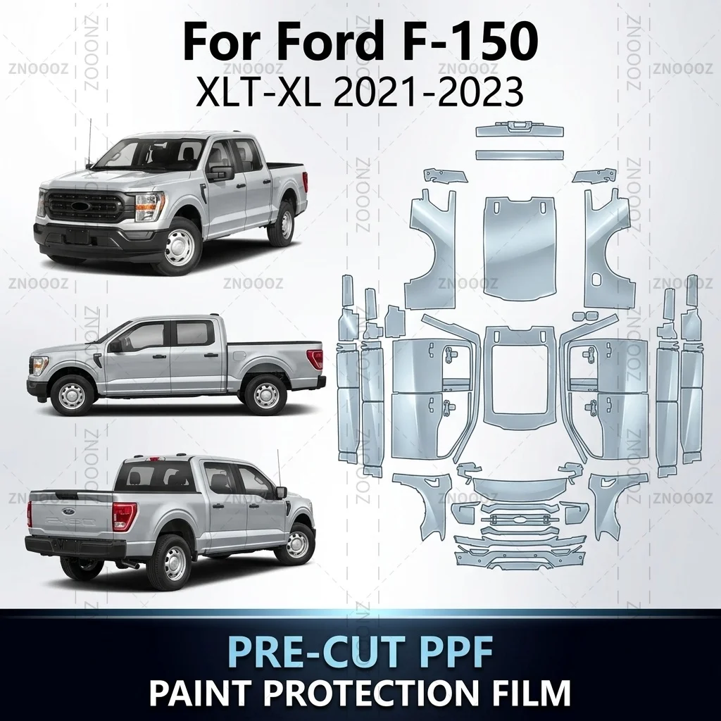 For 2021-2023 Ford F-150 XLT-XL Car Precut PPF Paint Protection Film Full Vehicle TPU Clear Bra Self Healing