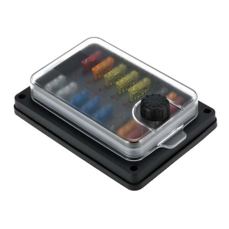 10 Way Auto Blade Zekeringkast Blok Houder 12 V-32 V Auto Boot Marine Zekeringkast houder Met LED Indicator Licht 5A 10A 15A 20A