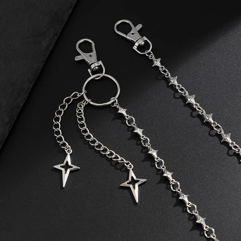 ✰✪HipHop Goth Creative Pendant Keychain Waist Belt Men Women Vintage Trouser Hipster Jeans Chain Jewelry