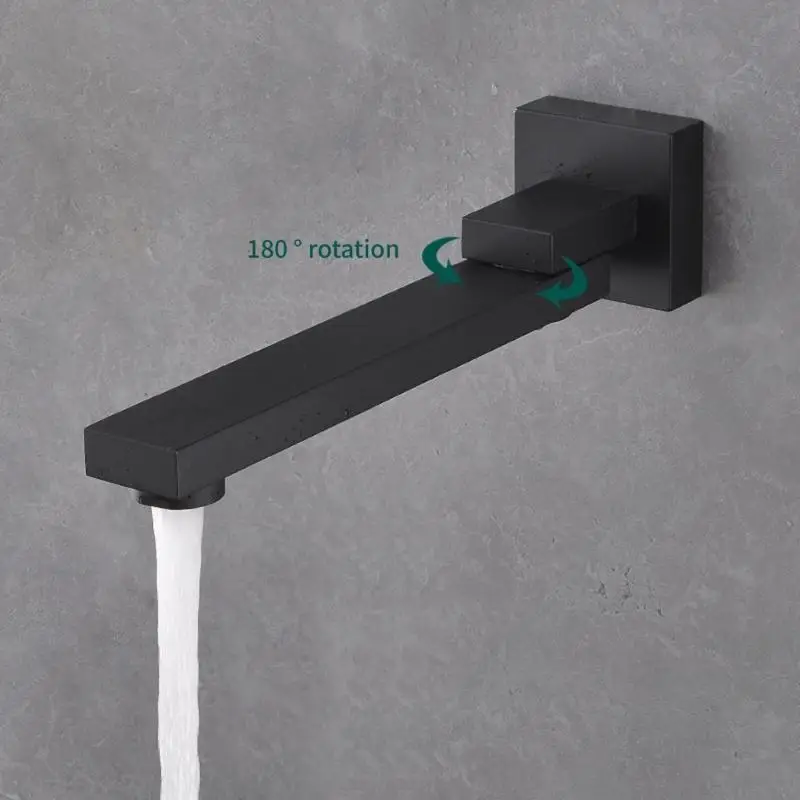 

652F Practical Sturdy Stainless Steel Shower Faucet 180 Adjustable Rotation Wall Mounted Bathroom Spouts Set Daily Use