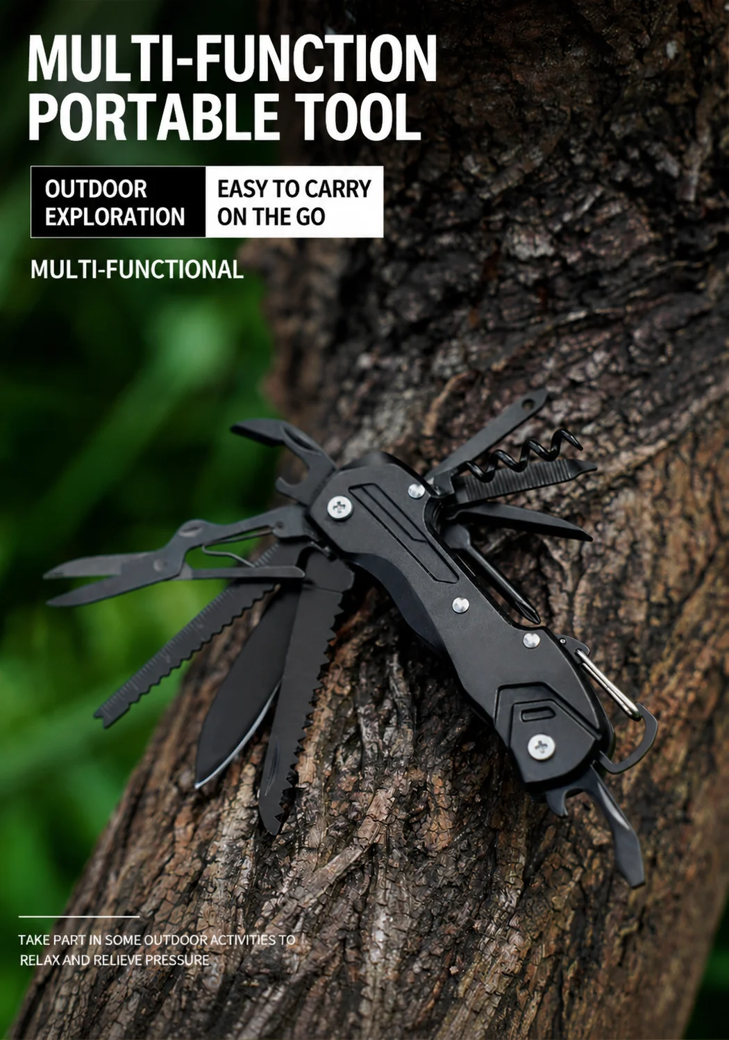 Multifunction Pocket Multi Tool Stainless Steel Camping Outdoor EDC Folding Utility Tool Swiss Style Portable Survival Tool