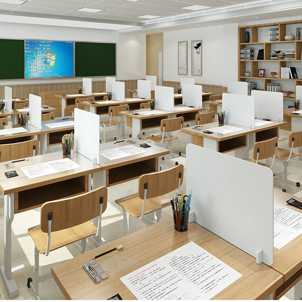 

1 Pc Table Isolation Board Anti-Spray Segregation Plate Waterproof for School Restaurant Canteen Dining White