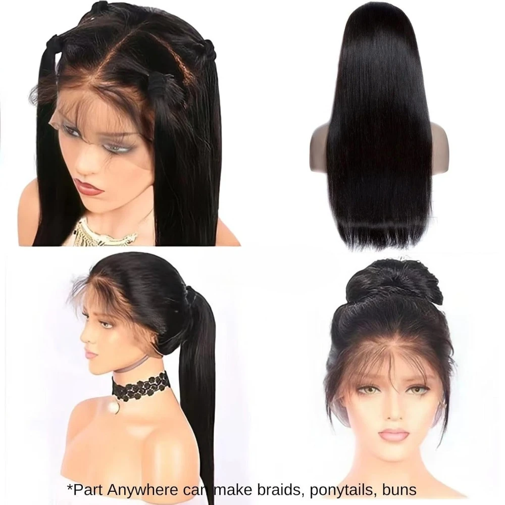 Wig Rambut Manusia Renda Penuh 12-18 Inci Wig Renda Utuh Buatan Tangan Renda Transparan Lurus Rambut Perawan Brasil 12A Pra Pencabutan