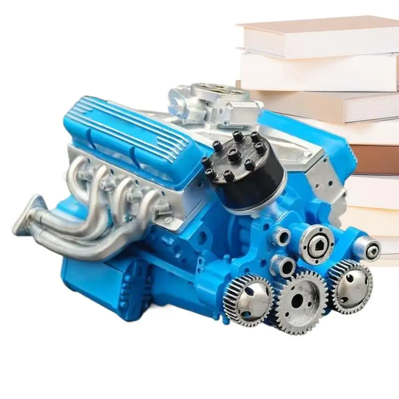 V8 Engine Model Physical Science Experiment Decorative Sculpture Realistic STEM Toys Educational Learning Games for Engineering