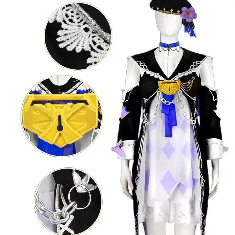 Game Honkai Star Rail Herta Cosplay Costume Game Cos Honkai Star Rail Cosplay Genius Society #83 Herta Costume and Wig