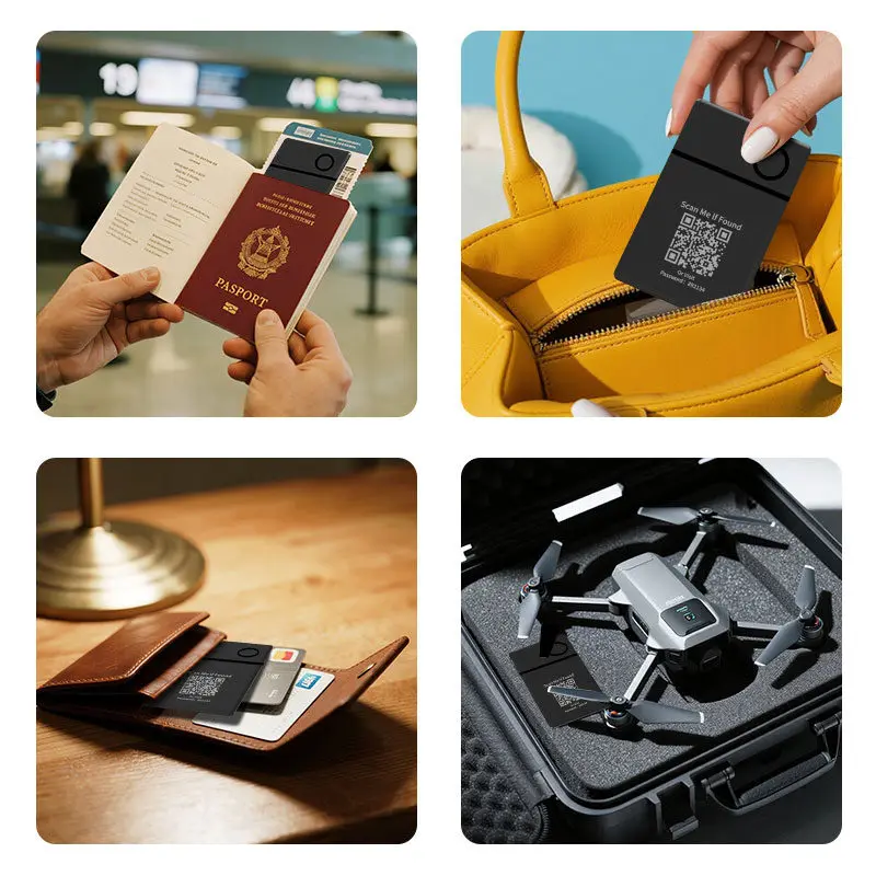QR Code Anti-Lost GPS Tracker AI Wireless Charging Card Locator Android Finder Tag يعمل مع تطبيق Google لجهاز Pixel Sumsung