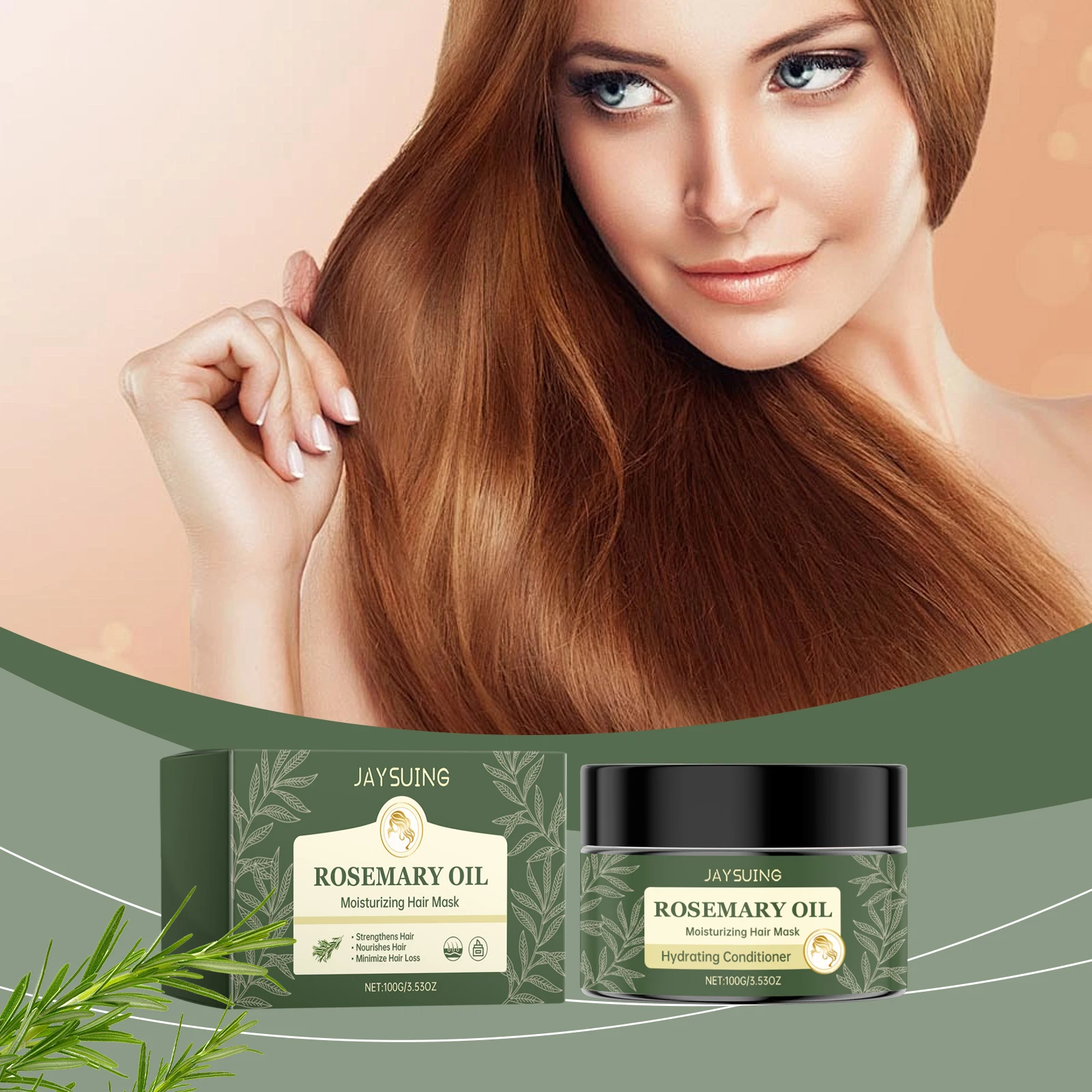 

Маска для ухода за волосами с розмарином, 100 г, разглаживает и восстанавливает сухие поврежденные волосы, повышает блеск и увлажняет. Маска для волос с текстурой волос.